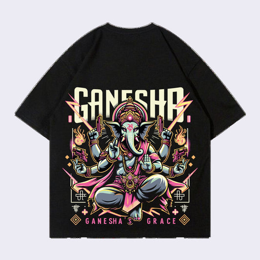 Ganesh's Grace Back print Oversized T-shirt 100% Cotton