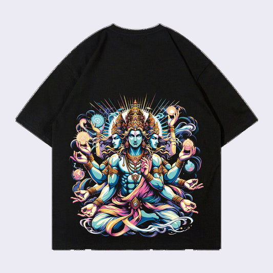 Brahma Visnu Maheswar Back print Oversized T-shirt 100% Cotton