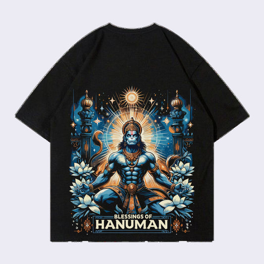 Blessing of Hanuman Back print Oversized T-shirt 100% Cotton