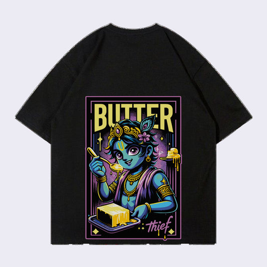 Butter Thief Krishna Back print Oversized T-shirt 100% Cotton