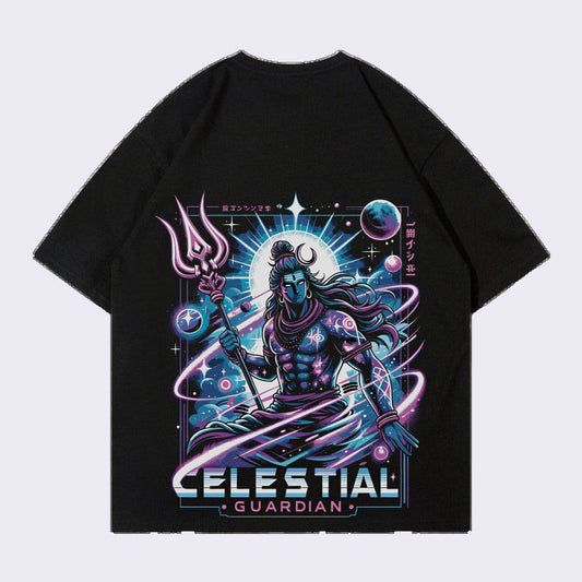 Shiva celestial Gurdian Back print Oversized T-shirt 100% Cotton