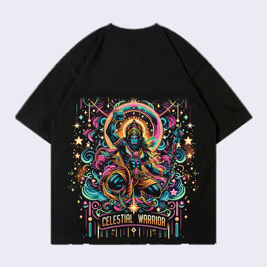 Hanuman celestial warrior Back print Oversized T-shirt 100% Cotton